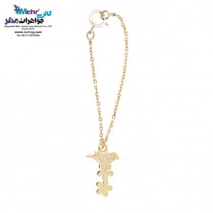 Gold Watch Pendant - Bird and Flower Design-MW0249